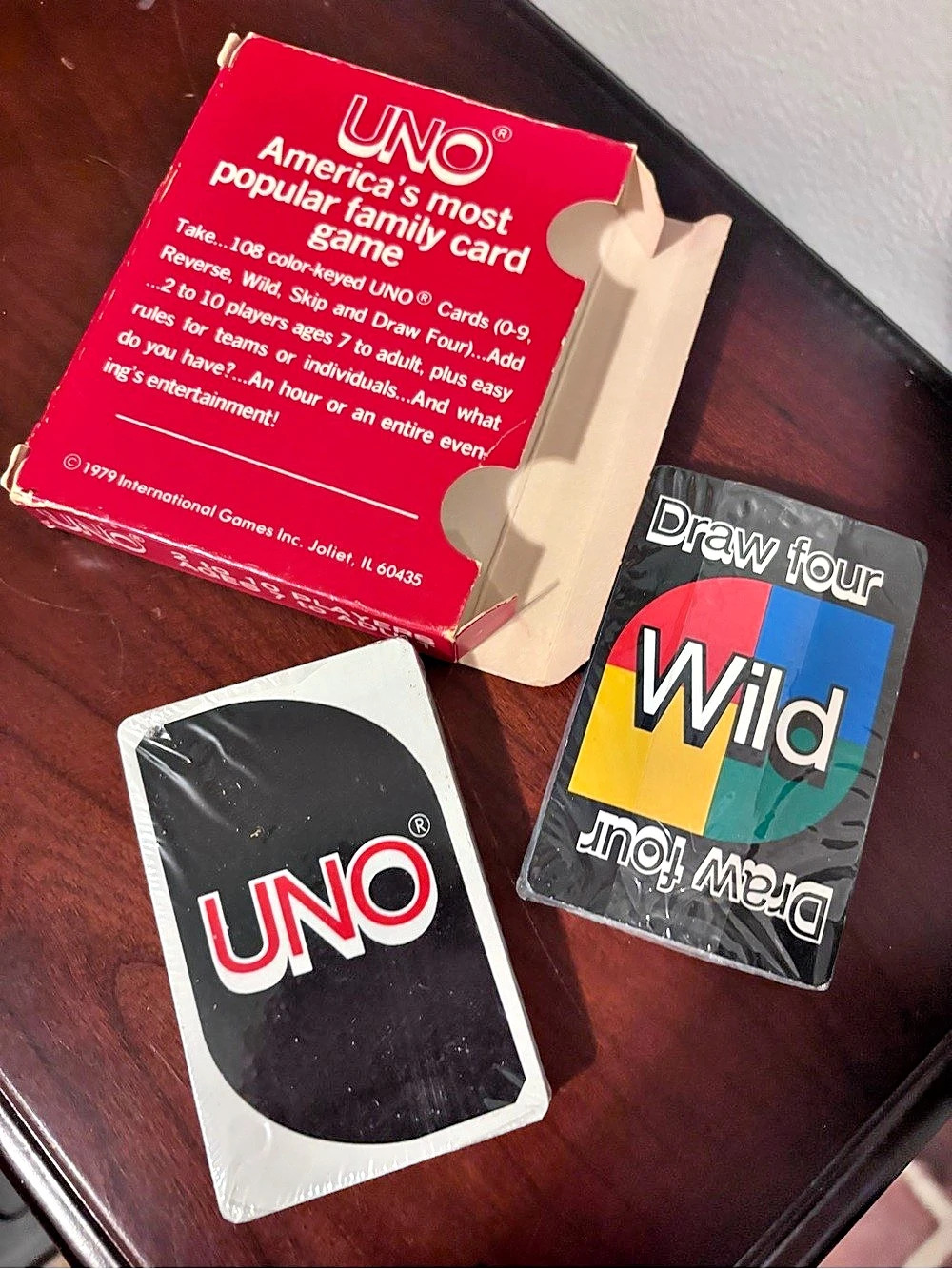 Vintage 1979 Deck of UNO cards still In sealed plastic Red Box - Picture 5 of 7
